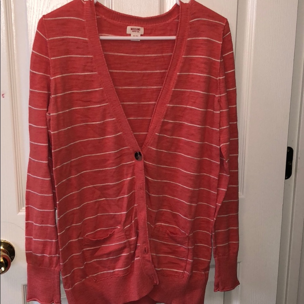 GUC XL Mossimo Coral striped Cardigan